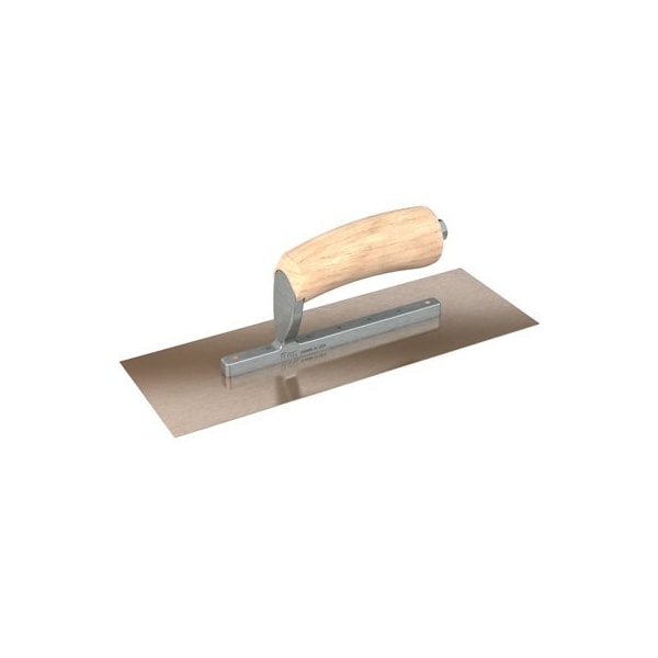 Golden Stainless St. Finishing Trowel-Square End-Short Shank-11-1/2"x4-1/2" w/Camel Wood Back Handle